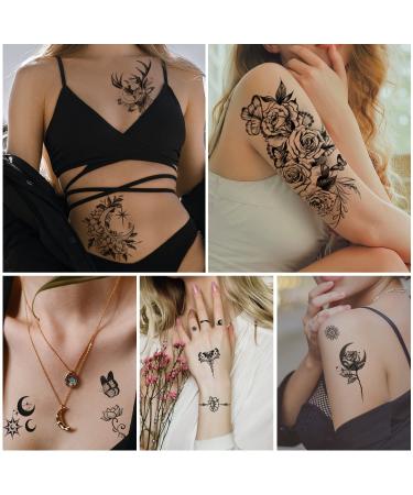 Cerlaza Temporary Tattoos for Women - 29 Sheets of 86 Styles, Long-Lasting Fake Tattoos for Adults - Tatuajes Temporales Body Art Sticker - Buy Online on GoSupps.com