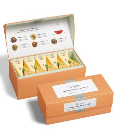 Tea Forte Classic Herbal Tea Presentation Box Tea Sampler Gift Set 20 Assorted Variety Handcrafted Pyramid Tea Infuser Bags Naturally Decaffeinated Herbal Teas