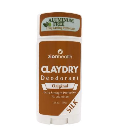 Zion Health Clay Dry Deodorant  Original Silk  2.5 Oz