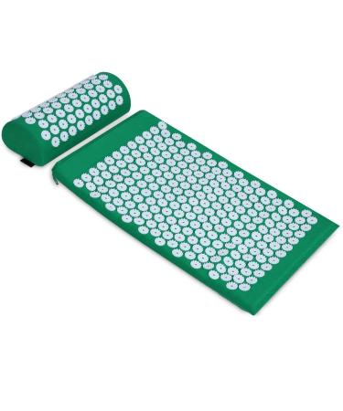 Acupressure set acupressure mat with pillows against neck and back pain magnetic field therapy and acupressure for with a carrying bag acupressure massage mat ideal for women and men