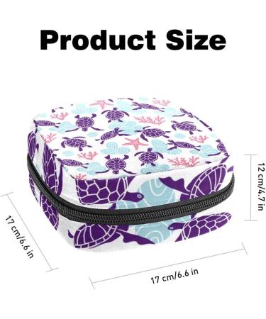 Boho Sea Turtle Storage Pocket | Women s Period Kit & Feminine Product Bag Coral Color - Buy Online on GoSupps.com