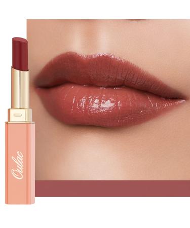 Oulac 2 in 1 Lipstick and Lip Balm  Juicy and Glossy Lip Care Lipstick  Smooth and Hydrated Lips  Glossy Finish for Dry  Cracked and Chapped Lips  Vegan 2.2g/0.07oz (02)  02 Grande Dame Plummy terracotta