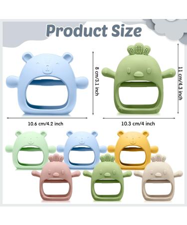 Treela 6 Pcs Baby Teething Toys - Silicone Teether Mitten for Babies 0-6 Months - Anti-Drop Chew Toys - Cute Color - Newborn Breastfeeding Needs - Buy Online on GoSupps.com