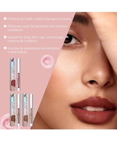 Pakivs 3Pcs Peel Off Lip Liner Long Lasting Tattoo Lip Pencil Waterproof Peel Off Matte Finish Lip Stain Highly Pigmented Lip Gloss - Buy Online on GoSupps.com