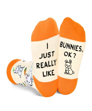 HAPPYPOP Funny Bunny Socks for Girls Bunny Socks Boys Easter Socks Rabbit Socks, Bunny Gifts Easter Gifts Gifts for Girls Teenage Boys Gifts Ideas