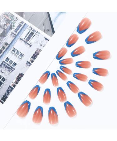 Brishow Coffin Artificial Nails - Shiny Ballerina Acrylic False Nails Full Cover 24 Pieces for Women & Girls - International Shipping - Buy Online on GoSupps.com