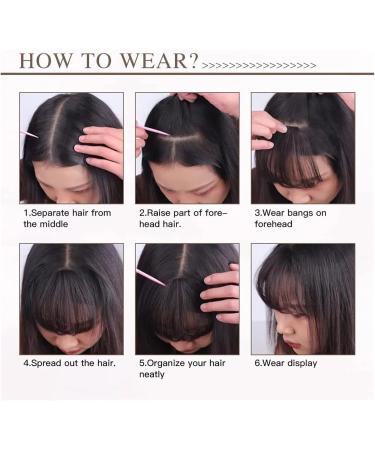 Hair Bangs Fake Air Bangs Synthetic Hair Extension Soft Light Air Hair Bangs Clip On Hair Extension False Straight Hair Bangs Fringe Clip in Bangs(Color:Black brown) 6inches Black brown - Buy Online on GoSupps.com