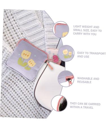 BESTonZON Napkin Storage Bag Organizer Inserts for Teen Girl Purse - Reusable Menstrual Lipstick Pouch - Assorted Colors - 2pcs - Buy Online on GoSupps.com