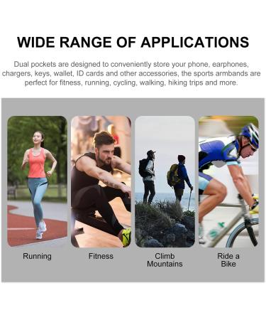 2-Pack Mobile Phone Bracelet & Sports Bag for Running - Outdoor Fitness Pocket with Headphone Connection (Black) - Buy Online on GoSupps.com