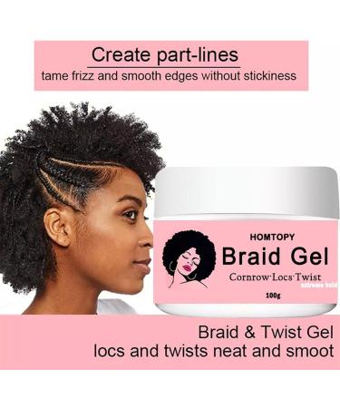 Braid Gel - Edge Braid Balm Lock Gel Tames and Smooths Frizz Strong Hold Hair Gel for All-Day Locks Edge Braid and Twist Styling Hondony - Buy Online on GoSupps.com