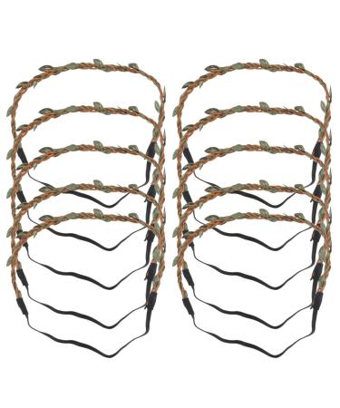 Beaupretty 10Pcs Flower Wreath Headband DIY Rattan Garland Hairband Flower Crown Hair Wreath Halo Natural Headdress for Wedding Festival Party Vacation Photography Prop Brown
