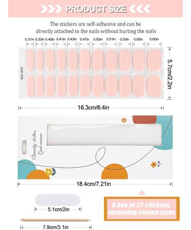 Kalolary 22PCS Full Wraps Nail Polish Stickers Self-Adhesive Nail Strips with 1PCS Nail File Gel Nail Art Wrap Stickers Decals for Women Girls (Apricot pink) - Buy Online on GoSupps.com