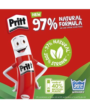 Pritt Glue Stick Safe & Child-Friendly Craft Glue for Arts & Crafts Activities Strong-Hold Adhesive for School & Office Supplies 22 g (Pack of 3) Single - Buy Online on GoSupps.com