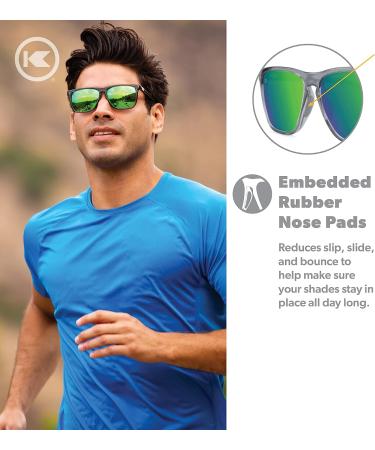 Knockaround Fast Lanes Sport Polarized Running Sunglasses - Clear Grey/Green - UV400 Protection - Buy Online on GoSupps.com