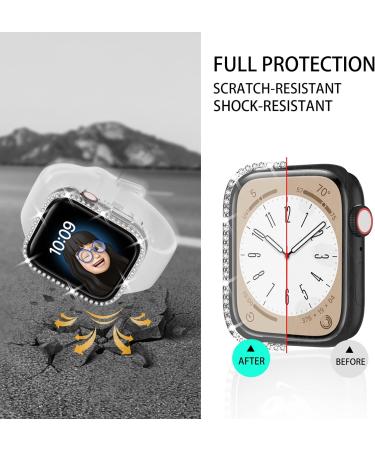 4 Pack Bling Case for Apple Watch Series 8/Series 7 41mm Glitter Rhinestone Diamonds Protective Case with Tempered Glass Screen Protector Replacement Cover for iWatch Series 8/Series 7 41mm Women Black/Rose Gold/Pink/Clear 41mm - Buy Online on GoSupps.com