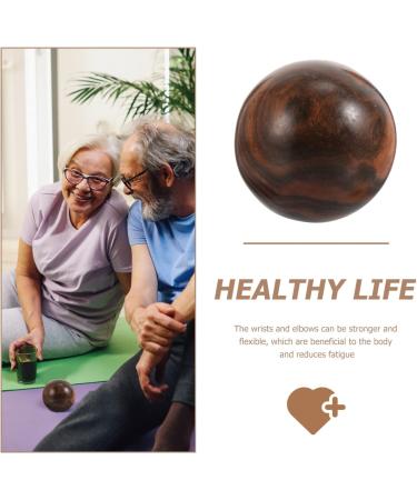 Shop Frcolor 2st Fitness Golfer Massage Balls - Wooden Handheld Therapy Balls for Seniors - Natural Ebony Texture 5.10x5.00cm - Buy Online on GoSupps.com