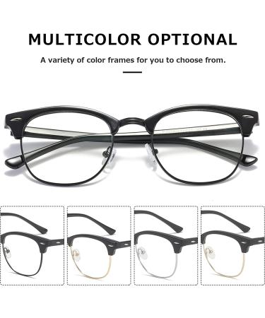Kimorn Blue Light Blocking Glasses | Semi Rimless Eyewear for Women Men | Blue Ray Filter Lens | KS052 Matte Blackgold+Matte Black Silver - Buy Online on GoSupps.com