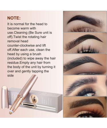 Buy Painless Electric Eyebrow Trimmer - LED Light & Rose Gold - Ideal for Face Bikini Arms & Legs - Buy Online on GoSupps.com