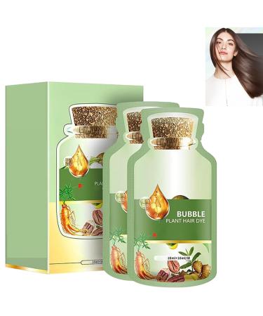 Botanical Bubble Hair Dye Natural Plant Hair Dye Shampoo Plant Foam Hair Care Hair Dye Bubble Plant Hair Dye Shampoo Pure Plant Extract for Hair Color Bubble Dye(Coffee color)