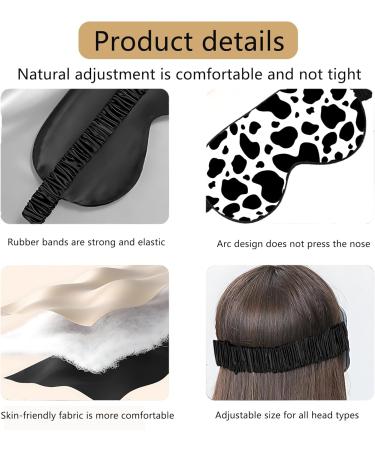 Silk Sleep Mask 2 Pack - Adjustable Eye Covers for Men & Women | Soft Travel Blindfolds with Good Shading Effect (Cow Design - Buy Online on GoSupps.com