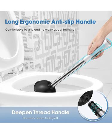 Hideaway Toilet Plunger Bowl Brush Combo Set with Holder - Elegant Scrubber Cleaner Caddy for Bathroom - White - Buy Online on GoSupps.com