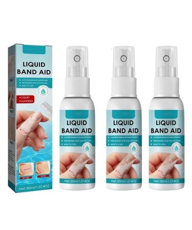 Zinbole Liquid Bandage Spray Liquid Skin Bandage Quick-Dry Spray Plasters for Wounds Liquid Bandage Spray for Minor Cuts Scrapes Wounds Cracked Skin (3 PCS)