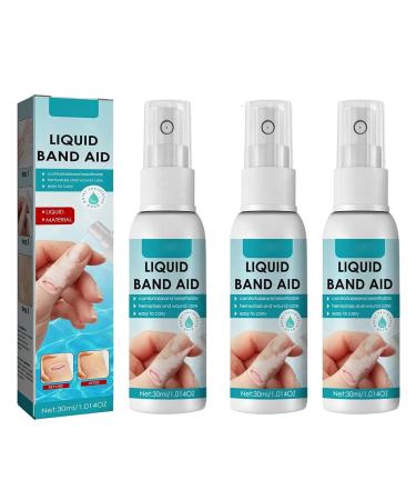 Zinbole Liquid Bandage Spray Liquid Skin Bandage Quick-Dry Spray Plasters for Wounds Liquid Bandage Spray for Minor Cuts Scrapes Wounds Cracked Skin (3 PCS)