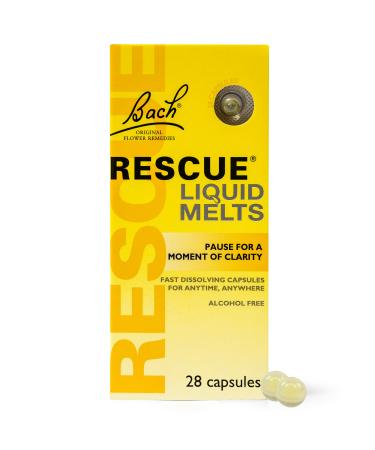 Rescue Remedy Day Liquid Melts Alcohol Free Flower Essences Emotional Wellness and Balance Travel Size 28 Fast Dissolving Capsules 28 Count (Pack of 1)