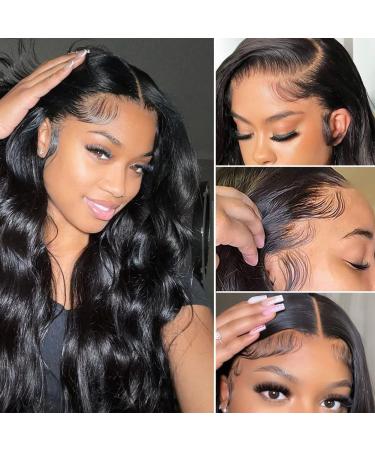 24inch Body Wave Lace Front Wig Human Hair | 150% Density Brazilian Virgin Hair | Pre Plucked HD Transparent Frontal Wig with Baby Hair | For Black Women - Buy Online on GoSupps.com