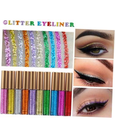 KALLORY 10pcs Liquid Eyeliner Glitter Eye Shadow Glitter Eyeliner Shiny Eyeshadow Liquid Eyeshadow Colorful - Buy Online on GoSupps.com