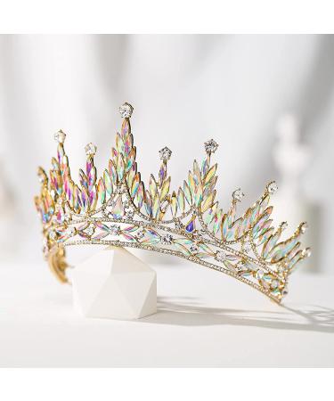 SWEETV Rhinestone Queen Crown - Crystal Wedding Tiara for Bride | Multicolored Costume Hair Accessory for Prom, Quinceanera & Celebrations - Buy Online on GoSupps.com