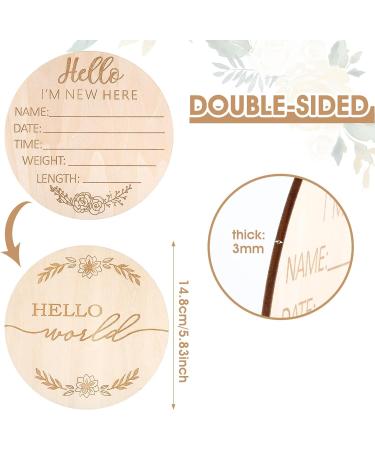 Ouligay Wooden Baby Announcement Sign - Hello World - Birth Announcement Prop for Newborns - 5.83 Inch - Buy Online on GoSupps.com
