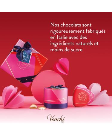 Venchi - Bo te M tal en Forme de C ur avec 6 Chocolates Valentines au Lait et Extra Noirs 75% V g talien Sans Gluten 48 g Id e de cadeau pour la f te des m res Bo te M tal C ur - Buy Online on GoSupps.com