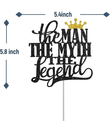 Tenhaisi Black Glitter The Man The Myth The Legend Cake Topper Dad Birthday Theme Happy Father's Day Party Decor Retirement Party Decoration Supplies - Buy Online on GoSupps.com