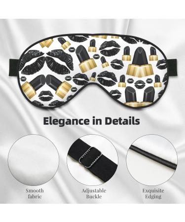 Cool Black Lipstick Soft Sleep Eye Mask - Breathable Female Eye Patch for Travel & Relaxation - Buy Online on GoSupps.com