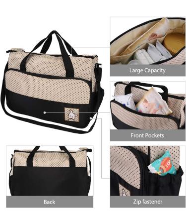 Halovie Adjustable Diaper Backpack | Multi-Functional Black Baby Bottle Travel Bag with Large Capacity - Buy Online on GoSupps.com