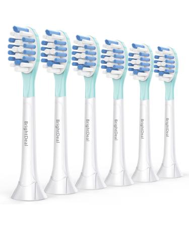 BrightDeal Replacement Heads for Philips Sonicare ProtectiveClean 4100 5100 6100 DiamondClean 9500 ExpertClean 7500 FlexCare HealthyWhite Electric Sonic Toothbrush C3 G3 W3 C2 G2 Brush HX6250, 6 Pack
