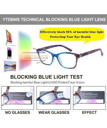 4 Pack Blue Light Blocking Reading Glasses for Men & Women - Fashionable Computer Eyewear with Spring Hinge 1.75 Magnification - Buy Online on GoSupps.com