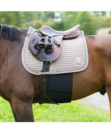 HORZE Elastic Protective Belly Guard | Anti-Rub and Anti-Chafe Girth Band for Horses Black Horse