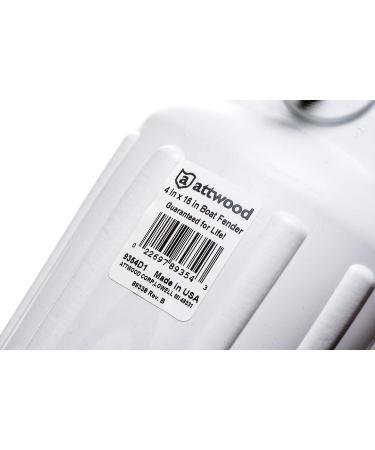 Attwood 9354D1 Softside Oval Boat Fender 4x16 White - Heavy-Duty Protection for Your Vessel - Buy Online on GoSupps.com
