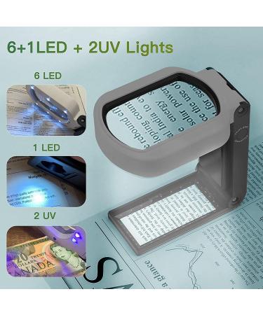 Harrianna Magnifying Glass with Light and Stand 10x 20x High Magnification Handheld and Standing 9 LED Illuminated Magnifier for Seniors Reading Inspection Coins Soldering Exploring Jewelry Hobbies & Crafts - Buy Online on GoSupps.com