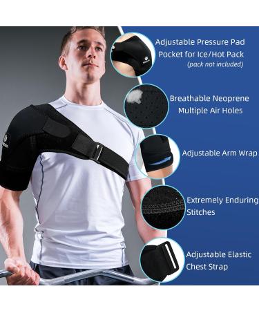 Buy Shoulder Brace | Compression Sleeve Support for Torn Rotator Cuff Shoulder Pain Bursitis One Size Fits All Fast International Shipping - Buy Online on GoSupps.com