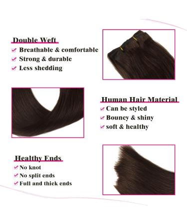 Hair Extensions Clip in Hair Extensions Remy Hair Extensions Straight Clip in Human Hair Color 2 Dark Brown Hair Clip in Extensions for Thin Hair 8 Pieces 120Grams Hair Extensions Natural Human Hair(1 16inches 120g - Buy Online on GoSupps.com
