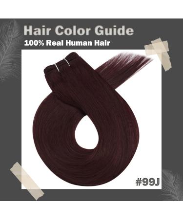 Moresoo 20 Inch Burgundy Red Human Hair Weft Extensions - 100g #99J | 100% Real Human Hair Sew-in Extensions - Buy Online on GoSupps.com