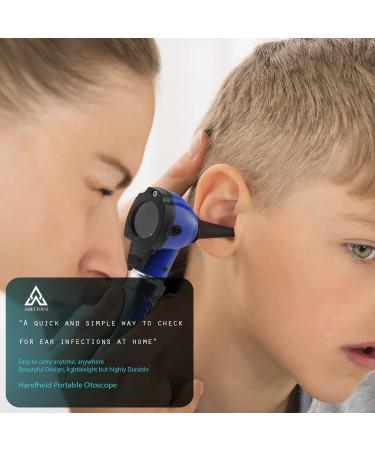 ABECIOUS Mini Otoscope Ear Infection Diagnostic Device with Light - Pocket Size Tool 10x Canula - Blue - Buy Online on GoSupps.com