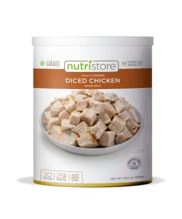 Nutristore Freeze-Dried Chicken | Emergency Survival Bulk Food Storage Meat | Perfect for Lightweight Backpacking, Camping & Home Meals | USDA Inspected | 25-Year Shelf Life 1-Pack