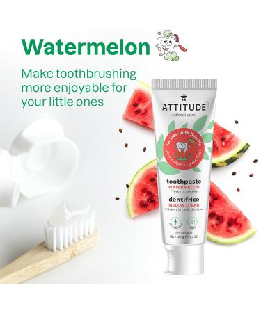 ATTITUDE Toothpaste with Fluoride Prevents Tooth Decay and Cavities Vegan Cruelty-Free and Sugar-Free Watermelon 4.2 Oz Watermelon 4.2 Ounce (Pack of 1) - Buy Online on GoSupps.com