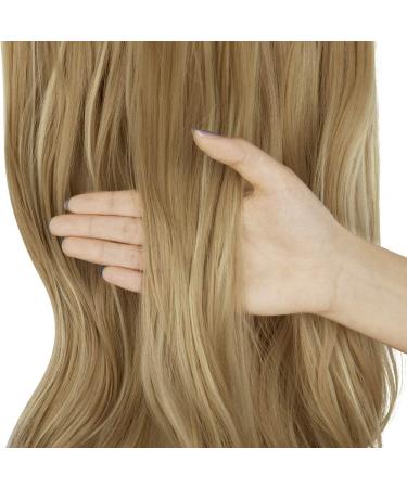 Halo Wavy Curly Synthetic Hair Extensions 18Inch 4.3 Oz Dirty Blonde - Heat Resistant Fiber - No Clip Hidden Wire for Women - OMGREAT - Buy Online on GoSupps.com