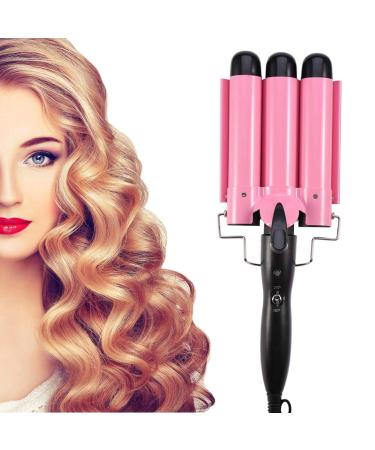 ZJchao Hair Waver Curling Wand 32mm Hair Crimper Hair Curling Iron Fashionable Triple Pipe Hair Curler Egg Roll Head Hair Styling Tools Curling Iron DIY Curly Hair Styling Tools Beach Waver(32mm)