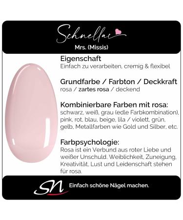 SN SCHNELLAC Mrs UV Nail Polish - Vegan Gel Pink Opaque Shellac 10ml - Rose Nude Nature Color - Buy Online on GoSupps.com
